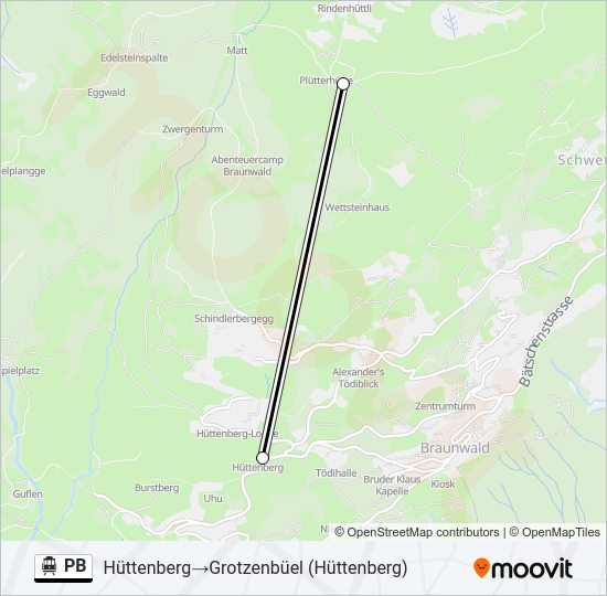 PB Cable Car Line Map