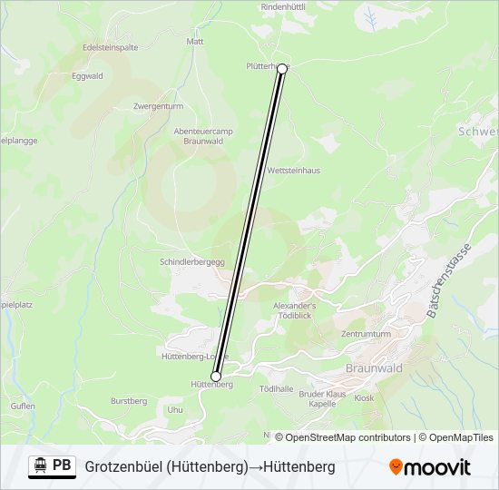 PB Cable Car Line Map