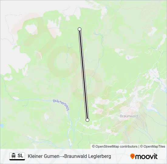 Plan de la ligne SL de téléphérique