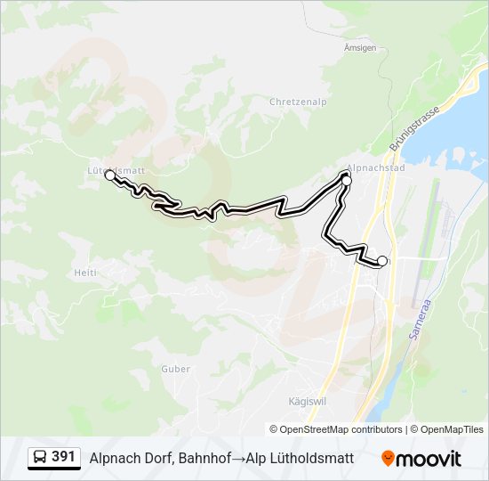 391 Bus Line Map