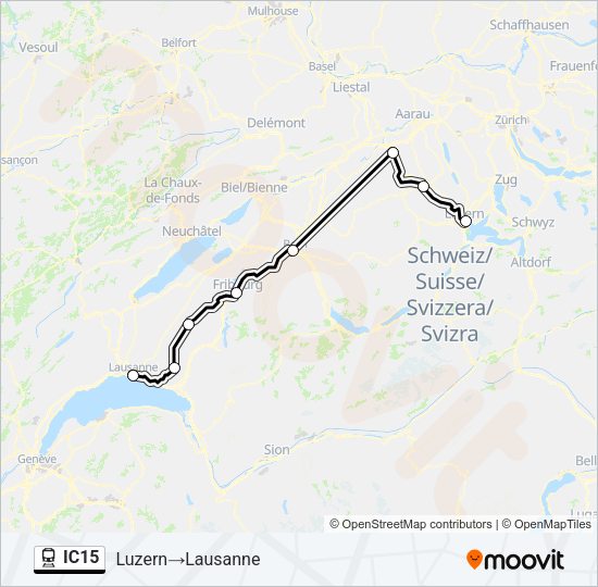 IC15 Train Line Map