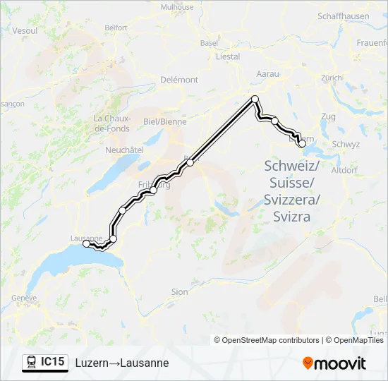IC15 Train Line Map