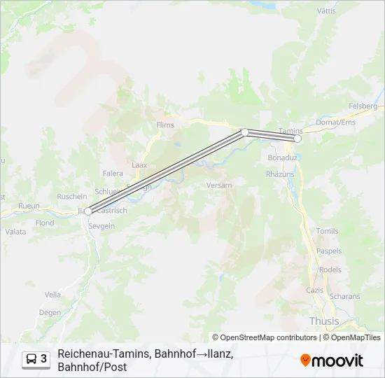 3 Bus Line Map