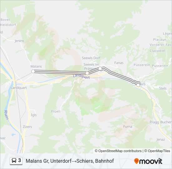 3 Bus Line Map