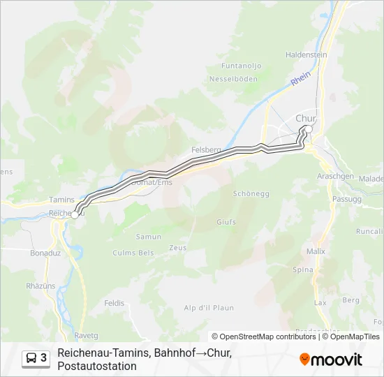 3 Bus Line Map