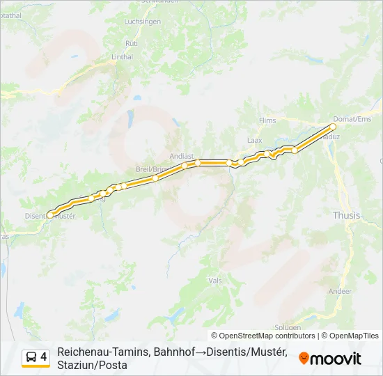 Plan de la ligne 4 de bus