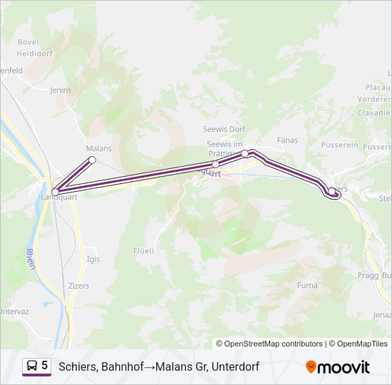 5 Bus Line Map