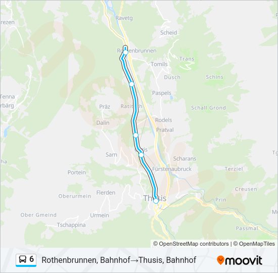 6 Bus Line Map