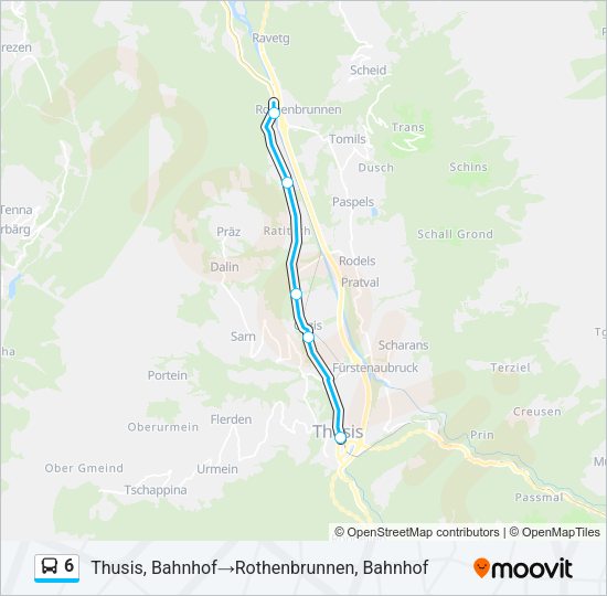 6 Bus Line Map