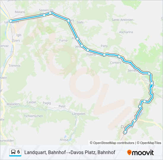 6 Bus Line Map