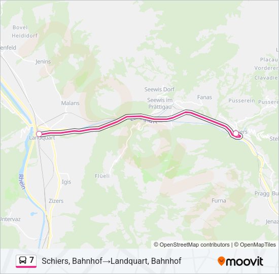 7 Bus Line Map