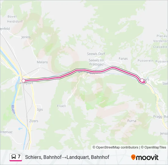Plan de la ligne 7 de bus