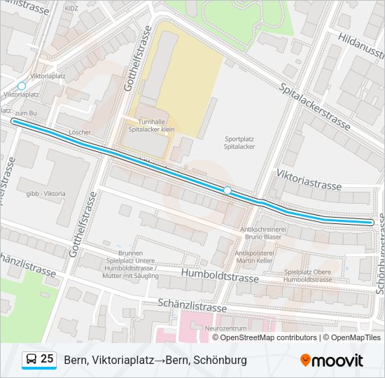 25 Bus Line Map
