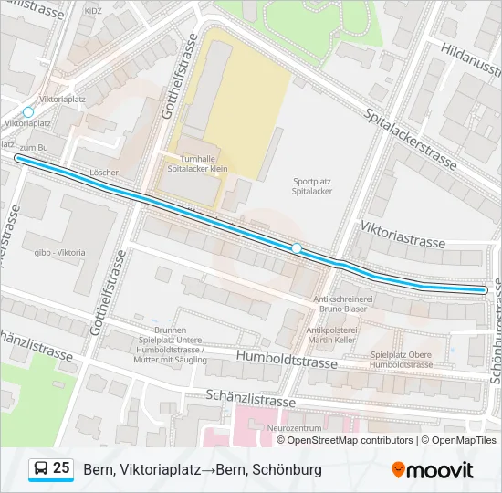 25 Bus Line Map
