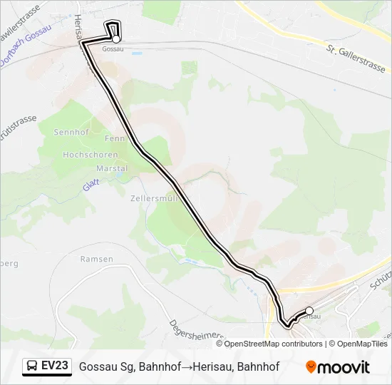 EV23 Bus Line Map