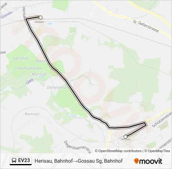 EV23 Bus Line Map