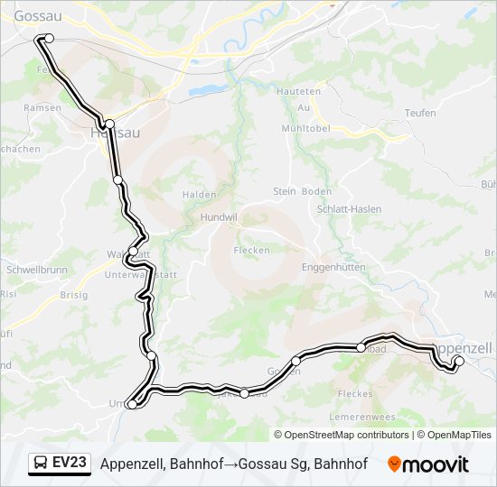EV23 Bus Line Map