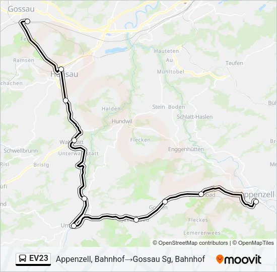 EV23 Bus Line Map