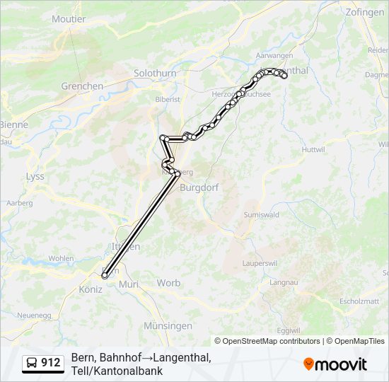 912 Bus Line Map