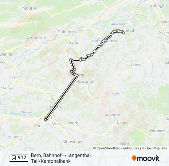 912 Bus Line Map