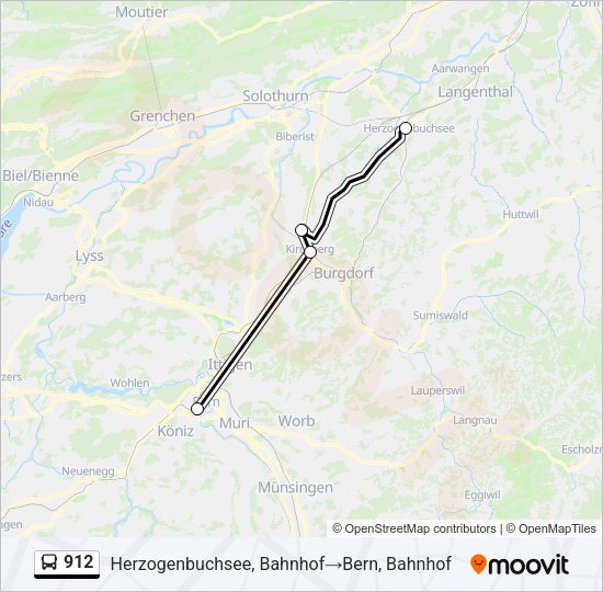 912 Bus Line Map