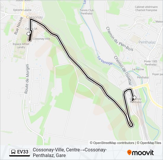 EV33 Bus Line Map