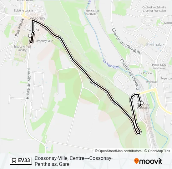 EV33 Bus Line Map