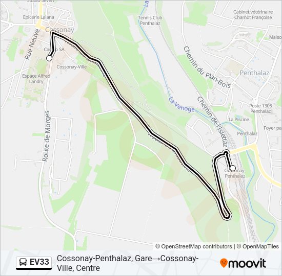 EV33 Bus Line Map