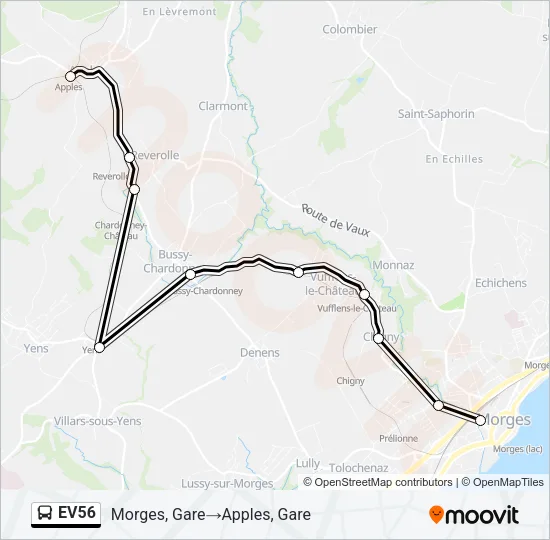 EV56 Bus Line Map
