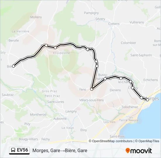 EV56 Bus Line Map