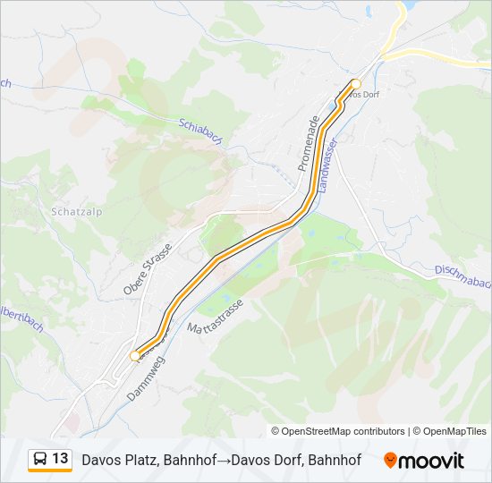 13 Bus Line Map