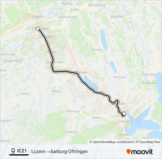 IC21 Train Line Map