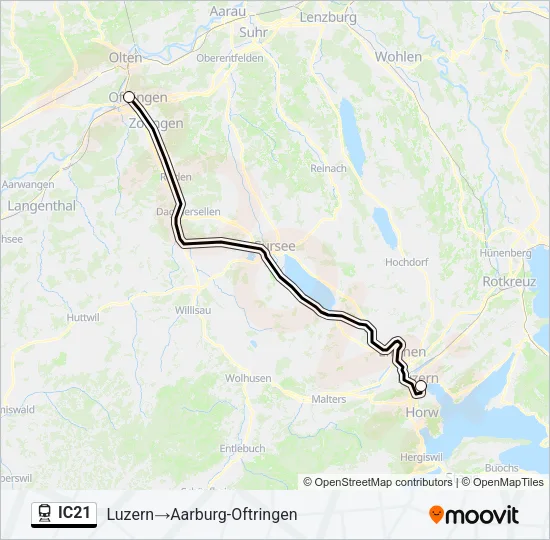 IC21 Train Line Map