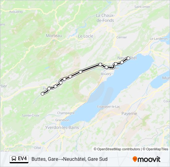 EV4 Bus Line Map