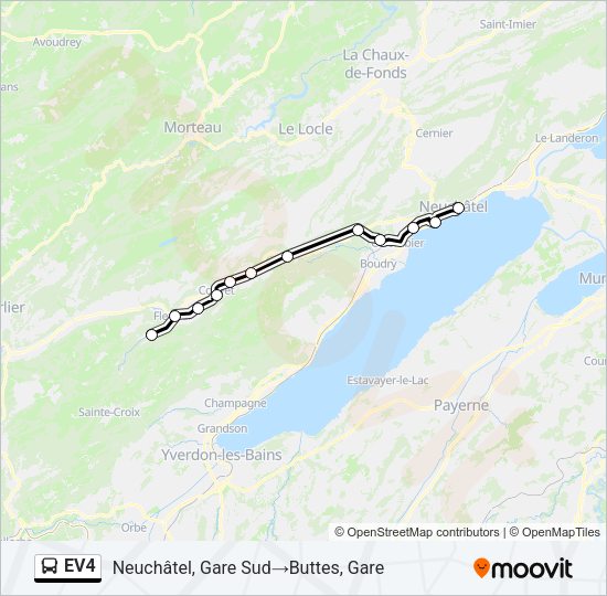 EV4 Bus Line Map