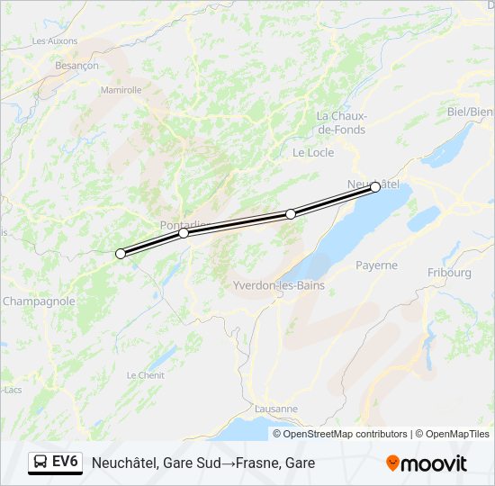 EV6 Bus Line Map