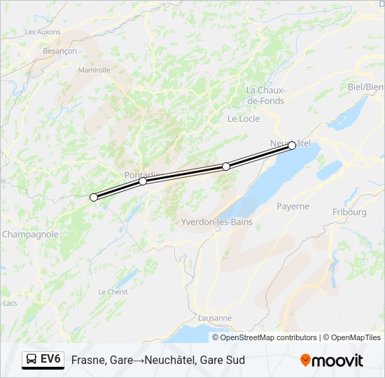EV6 Bus Line Map