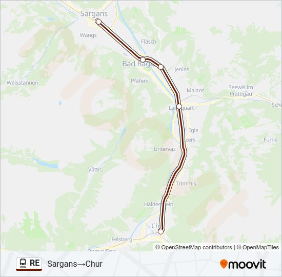 RE Train Line Map