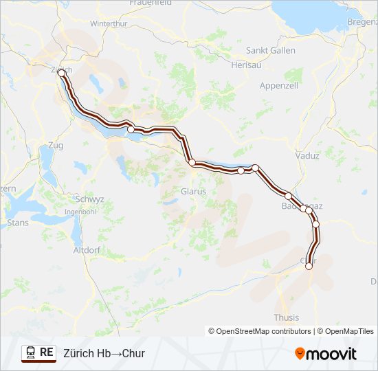 RE Train Line Map