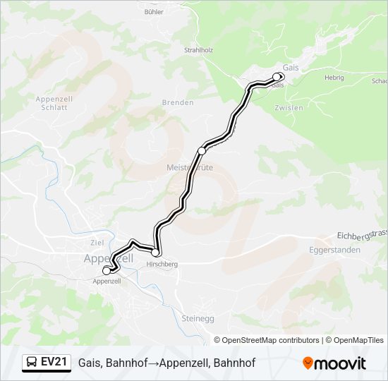 EV21 Bus Line Map