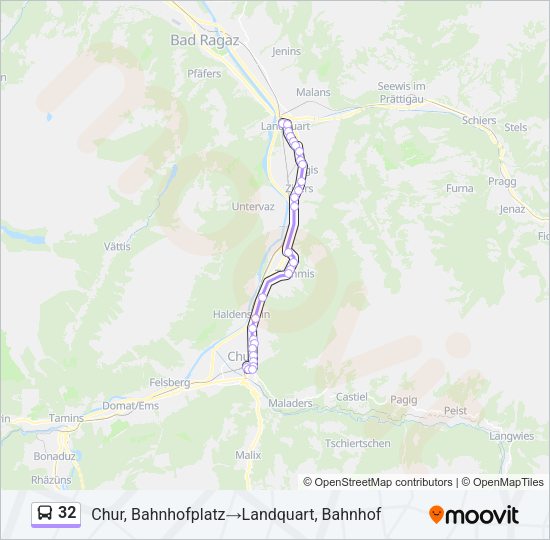 32 Bus Line Map