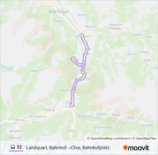 32 Bus Line Map