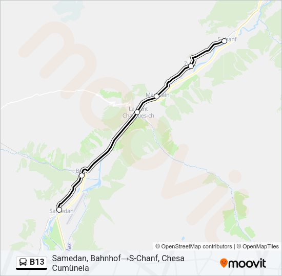 B13 Bus Line Map