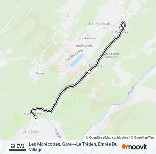 EV2 Bus Line Map