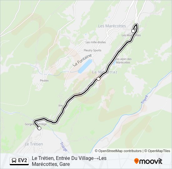 EV2 Bus Line Map