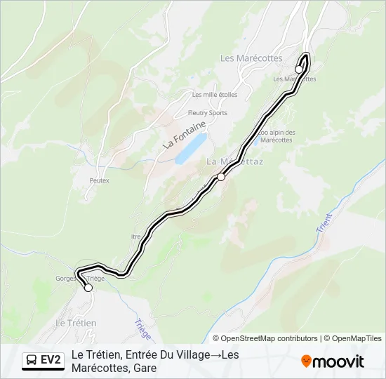 EV2 Bus Line Map