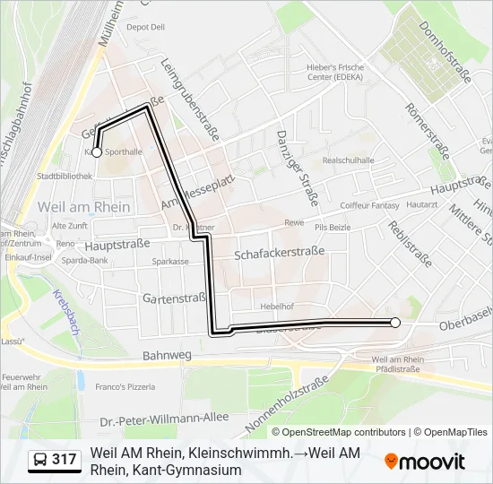 317 Bus Line Map