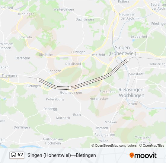 62 Bus Line Map