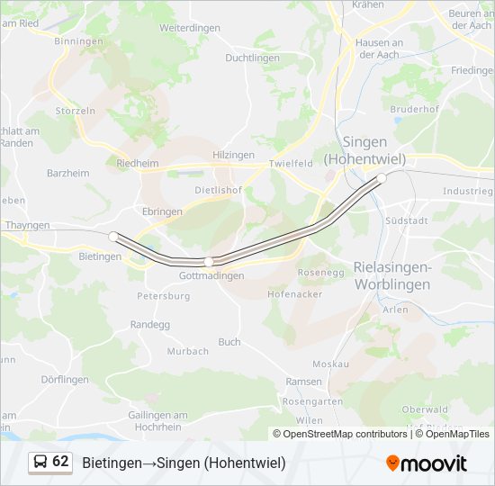 62 Bus Line Map