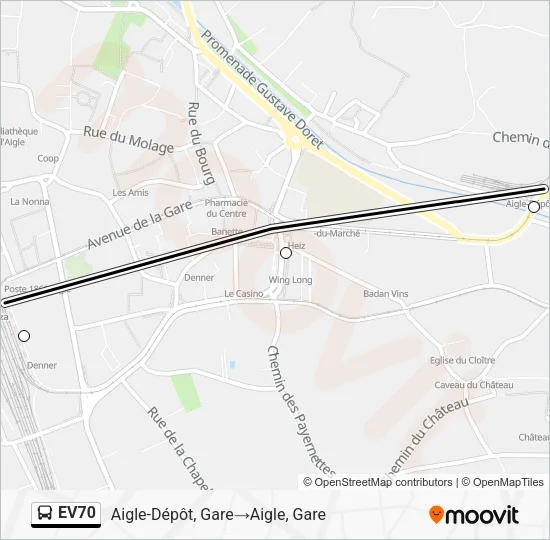 EV70 Bus Line Map